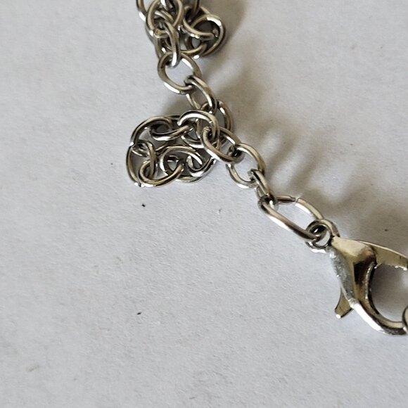 Anchor Wrapped Rope Silver Tone Necklace 23" - Picture 5 of 6